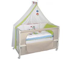 roba Lit dallaitement, lit bébé 60x120cm laqué en blanc Woodland Marriage, fixation au lit parental possible, avec linge de lit