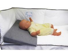 Plan incliné en tissu éponge Gris déhoussable pour lit bébé