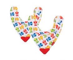 Nûby - 2 Bavoirs avec Coin de Dentition - Rouge-3M Rouge