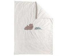 Nattou Couverture Douce pour Bébés Loulou, Léa et Hippolyte, 75 x 100 cm, Blanc