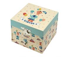 TROUSSELIER - Cirque - Boîte à Trésors & Bijoux Musicale - Idéal Cadeau Enfant - Phosphorescent - Brille dans la nuit - Musique Let It Be des Beatles - Colori Ivoire