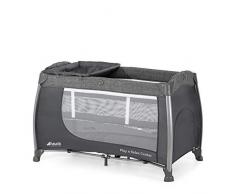 Hauck Play N Relax Center Lit Parapluie 7 Pièces de la Naissance jusqu’à 15 kg Pliable Stable avec 2 Niveaux Table à Langer Sortie Latérale Poche Accessoires Roues et Sac de Transport - Gris