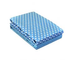 Dudu N Girlie Coton draps housse pour lit bébé, 70 x 140 cm, Abstrait Bleu, 2 pièces