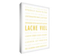 Little Helper lm1216–06rg Feel Good Art Décoration murale toile le rire Typographie moderne, 40 x 30 cm, jaune avec blanc