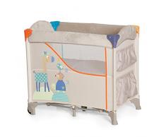 Hauck, Sleep N Care, Lit Cododo 5 Pièces, 80 x 44 cm, Lit Parapluie avec Matelas, Roues, Poches, Sac de Transport, Pliable, Animals (Beige)