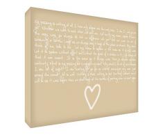 Feel Good Art Toile Boîte Galerie enveloppé avec panneau avant massif (30 x 20 x 4 cm, petit, beige doux, je suis simplement dans la Prochaine Chambre Poème)