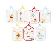 Babycalin - Lot de 7 bavoirs 20x25 cm - Winnie Hello Funshine