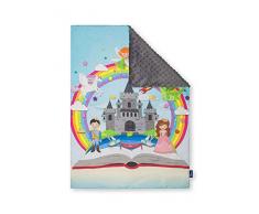 Pepi Leti 685843716150 Couverture pour bébé Motif princesse Gris Minky 100 x 75 cm