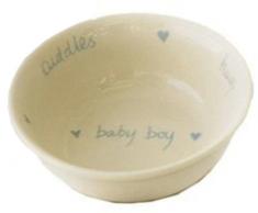 Kitted Out Boo Bunny Bol pour bébé dans une boîte à souvenirs Bleu