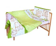 cosing 332–019–148 Enfant Parure de lit coton 2 pièces – Deux ours, vert