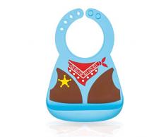Nûby - Bavoir en Silicone 3D - Cow-Boy - 3M+