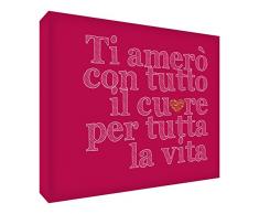 Feel Good Art WHHRT2436-01IT Tableau sur toile de style typographique 20 x 30 cm Raspberry Red