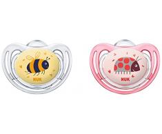 NUK Freestyle Set de 2 Sucettes pour Fille Taille 1, modèle aléatoire