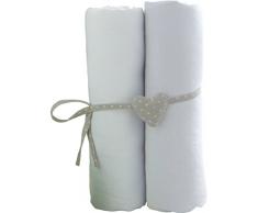 Lot de 2 draps housse blancs Babycalin - 70x140 cm