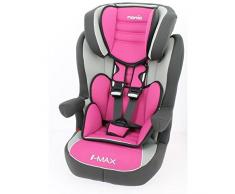 Nania Rehausseur Dossier avec Harnais de 9 à 36 kg I Max Sp Luxe Isofix Rose