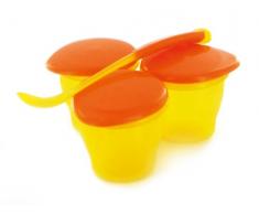 dBb Remond 3 Petits Pots et Cuillère - Jaune Translucide