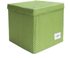 Minene Cube de rangement Motif pois Bleu