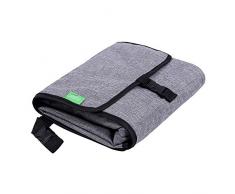 LULANDO Matelas à Langer Imperméable – Matelas à Langer Portable pour Les Bébés/Enfants - Compact, Léger, Portable, Facile à Nettoyer - Gris