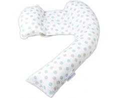 Dreamgenii Pregnancy Support/Feeding Pillow Coussin de Maternité Geo Gris/Aqua