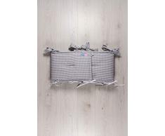 Robert Osswald 1.1.1.2.1.1-K05-01 Tour de lit confortable avec nœuds – 34 cm x 167 cm (pour lit denfant 70 x 140 cm) Bleu