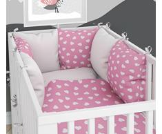 Tour de lit – Six coussins en velours pour lit bébé 60 x 120 cm