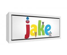 Little Helper Napperon avec Coaster Style Illustratif Coloré avec le Nom de Jeune Garçon Quentin