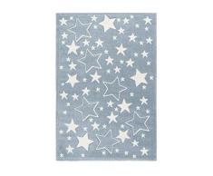 Lalee Tapis Amigo 329 Blue 100% PP-Heatset-Frisée 120 x 170, 100% polypropylène, Bleu, 120x170