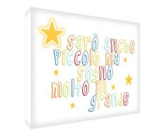 Feel Good Art LITTDR1216-01IT Tableau sur Toile de Style Moderne typographique avec Texte en Anglais « Je Serai Aussi Petit mais très Grand » 30 x 40 cm Multicolore