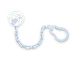 Nuk 10256457 Baby Blue Attache Sucette, avec clip, la fixation de Tétines avec anneau, 1 pièce, bleu clair