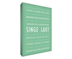 Little Helper sl128–18 G Feel Good Art Tableau sur toile avec citations optimistes Bijoux murale style Single Volume, 30 x 20 CM, vert clair