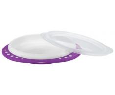 NUK Easy Learning Assiette Bébé avec Poignées et Base Anti-Dérapantes sans BPA Violet
