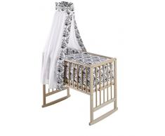 Schardt Berceau Bébé Multifonctionnel Vario Naturel avec Textiles Ornaments Black