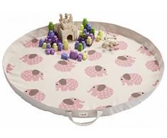 3 Sprouts Tapis de Jeu-Sac de Rangement pour Jouets Eléphant