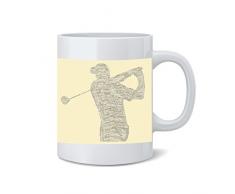 Feel Good Art Mug en céramique Motif typographie moderne golfeur (Crème)