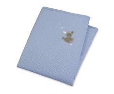 Sterntaler Couverture en Peluche Matelassé Âne Emmi, Âge : Bébé dès la Naissance, 75 x 100 cm, Bleu Clair/Multicolore