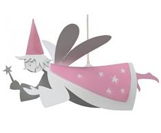 R&M Coudert Lampe de Plafond Suspension Chambre Enfant Fee Blanc et Rose