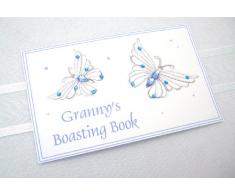White Cotton Cards Petit album photos Granny Papillon Bleu