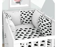 Tour de lit – Six coussins en velours pour lit bébé 70 x 140 cm