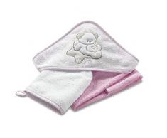 Italbaby Sèche serviette avec capuche en éponge 75 x 75 cm Sweet Rose – 350 g