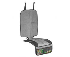 Reer 86071 TravelKid MaxiProtect Tapis de protection pour siège auto avec protection du dossier et protection contre le dossier Compatible ISOFIX Gris