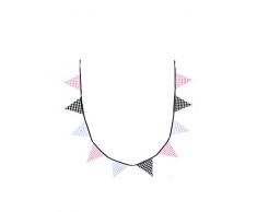 Bb&Co Guirlande Fanions en Coton Corail/Noir/Gris