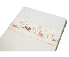 Drap plat en taffetas pour lit de bébé Motif Hello World 100 x 80 cm 190 g