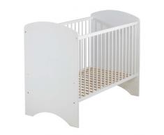 DOMIVA Lit Bebe 120x60 Sommier 2 Positions Sweety Blanc Sweety