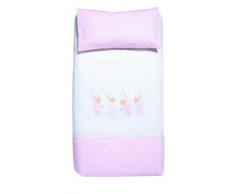 Petit Praia Housse Couette 60 + Drap Housse + Taie dOreiller Baby Rosa