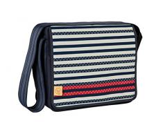 Lässig Sac à langer - Casual mallette rayures zizgzag bleu marine