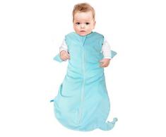 Gigoteuse demmaillotage multi-usage, 100% coton, Gigoteuse bébé de voyage, Taille M: 3-6 mois / 6-9 kg, Nid dange naissance désigné en forme de animal, Colour: Bleu