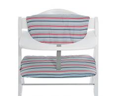 Hauck Highchair Pad Deluxe, Coussin Chaise Haute pour Hauck Alpha+ et Beta+, Fixation et Nettoyage Facile, Coussin pour Assise et Dossier, Multi Stripe Grey