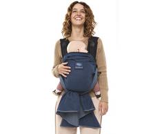 manduca DUO Porte-Bebe > blue/bleu < Porte Bébé & Echarpe de Portage Bebe en même temps, Système Innovant Click&Tie, Ceinture Ventrale en Option, Coton Biologique, Nouveau-nés & Enfants 3,5-15kg