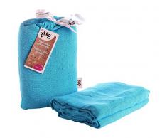 Easy enfants idées bmb12 0028 A Bambou Serviette à langer pour pucken, wickeln ou comme Tapis, Puck Chiffon Turquoise 120 x 120 cm