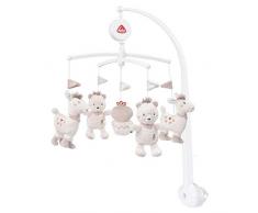 Fehn Mobile musical Australia - Boîte à musique mobile avec adorables animaux gris doux - Pour bébé de 0 à 5 mois Hauteur : 65 cm - Diamètre : 40 cm.